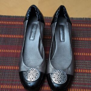 Brighton Marci Kitten Heels Black and Silver